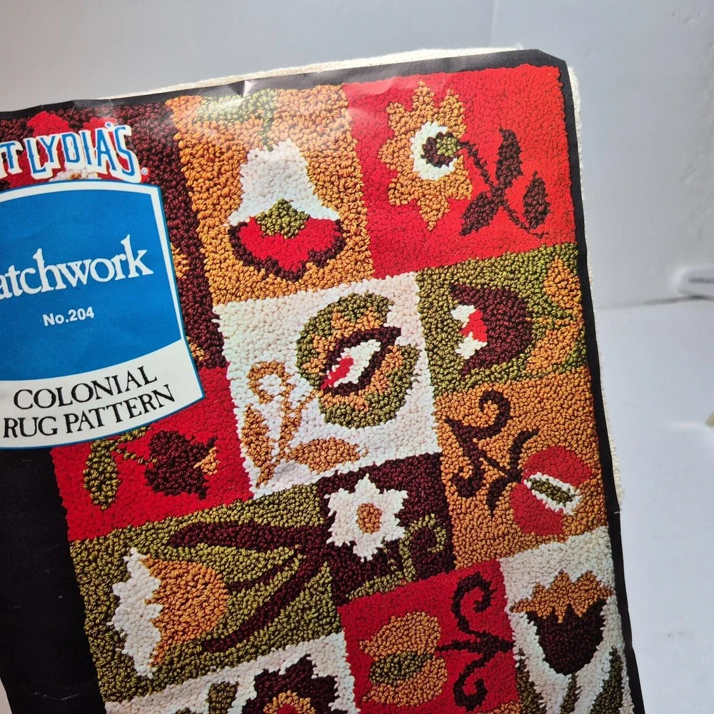 Aunt Lydia's PATCHWORK COLONIAL Printed Canvas Rug Pattern #204 OPEN BAG